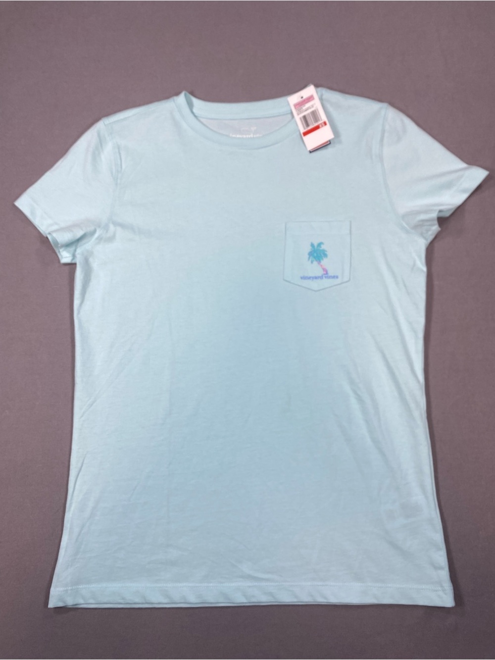 Vineyard Vines Light Aqua Short Sleeve Pocket Tee NWT